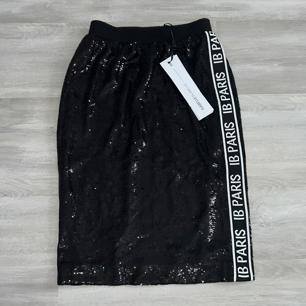 sequin black & white pencil skirt